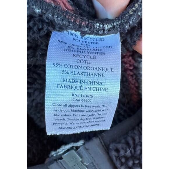 Faherty Fleece Jacket Size Medium Women’s Black Full Zip - Picture 4 of 8